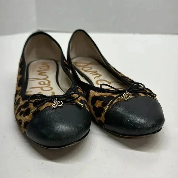 Sam Edelman Sara Ballet Flats Pony Hair Cap Toe Leather Slip On Shoes Size 7 - Picture 3 of 12